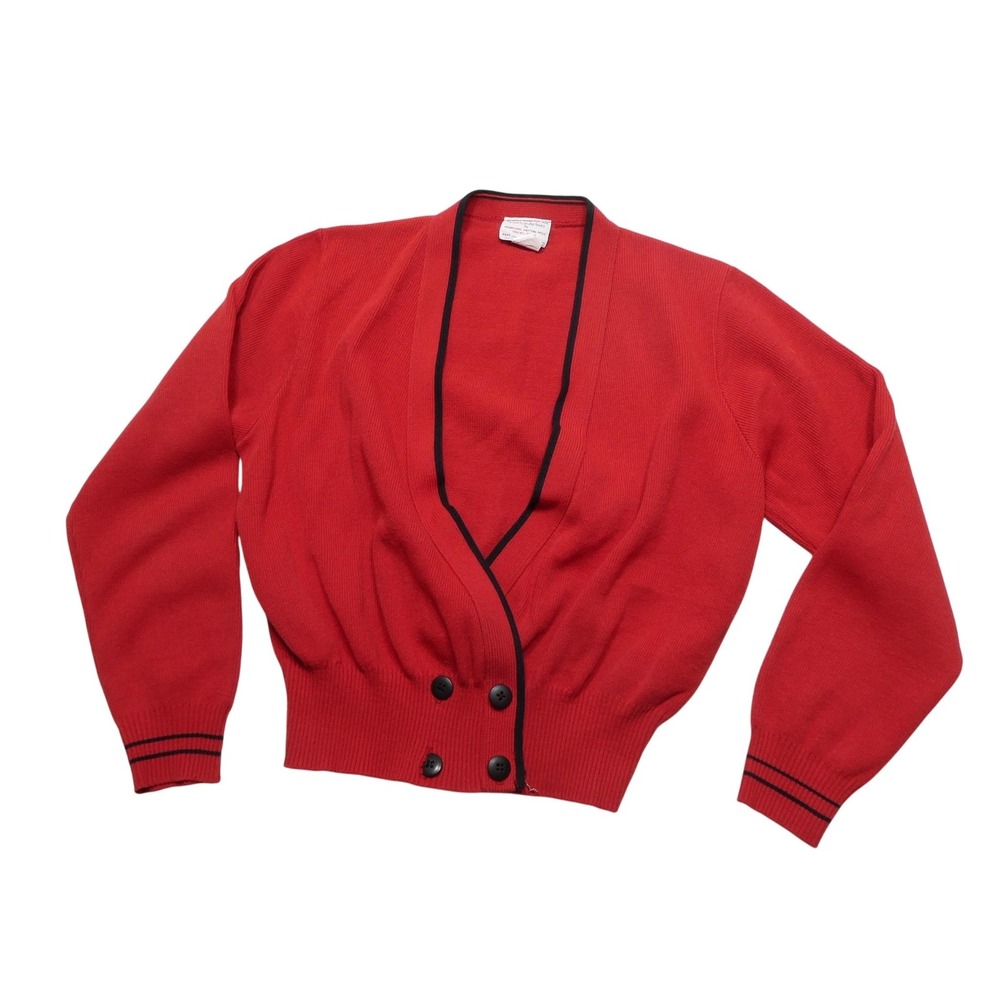 Vintage American Airlines Sweater Cardigan Womens XS Red Flight Attendant
